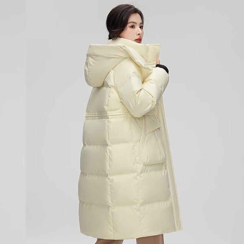 Yiliteng Women's Drawstring Waist Hooded Down Jacket