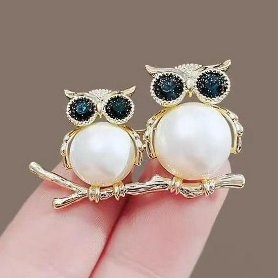 

Elegant Owl Copper Brooch - High-End Corsage Pin Accessory for Suit Coats золотистый