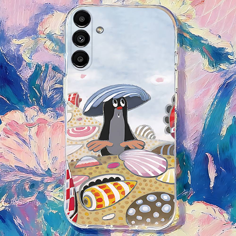 Cartoon cute Little M-Mole Phone Case For Samsung S30,S25,S24,S23,S21,S22,S20,S10,5G,FE,lite,PIus,Ultra Transparent Cover