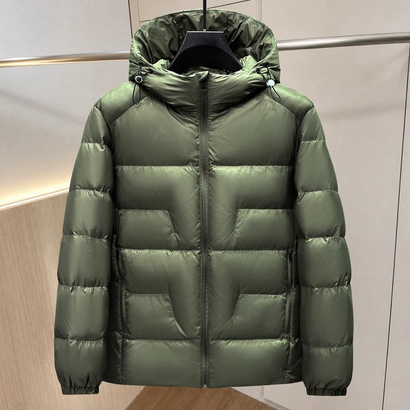 Men Plus Size 70% White Duck Down Jacket, Hooded Waterproof Zip Up Winter Warm Puffer Coat Outerwear