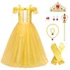 Princess Dress Cosplay Costume Luxurious Set Yellow Gloves with Heart Magic Original 100cm TT5000 [CREDIBLE] Children's 9-piece - (Princess Dress,