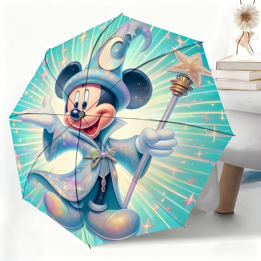 A Disney-Authorized Mickey Mouse Magical Automatic Umbrella, Suitable for All Occasions As a Dual-Purpose Umbrella for Sun And