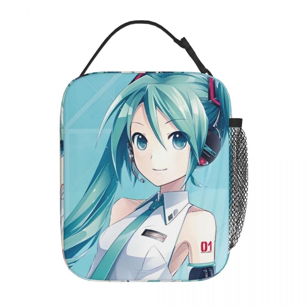 Anime Hatsune Miku Insulated Lunch Bags Leakproof Meal Container Thermal Bag Lunch Box Tote College Outdoor Food Bag