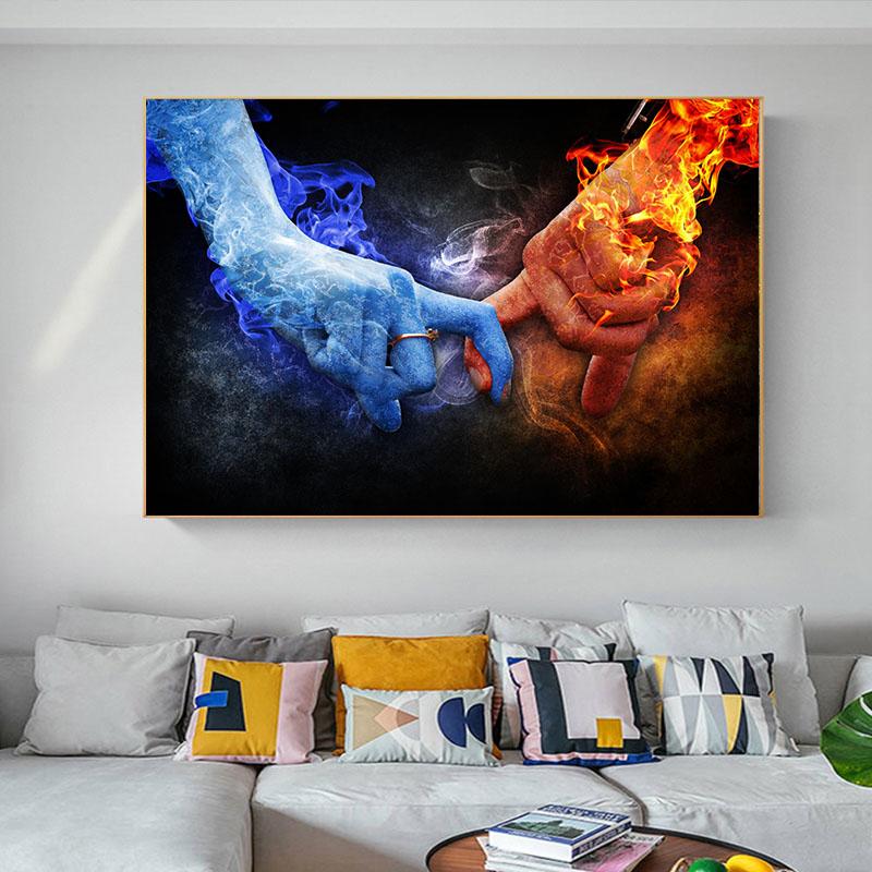 Abstract Hands of God Posters and Prints Graffiti Canvas Painting Famous Artwork Wall Art Pictures for Living Room No Frame