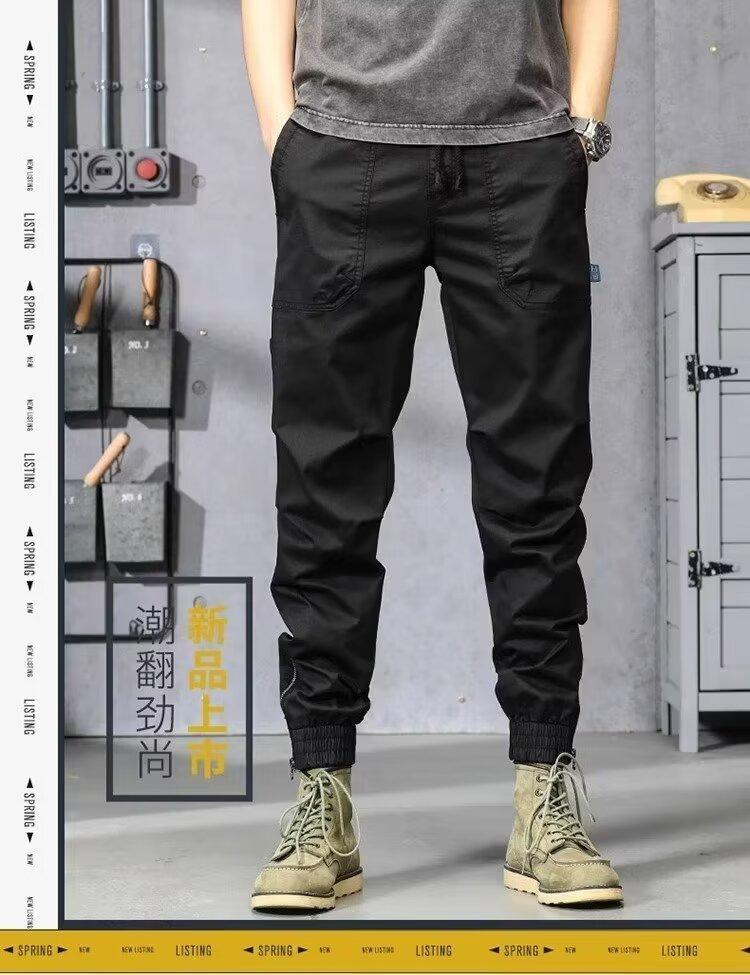 American Tooling Pants Men's Spring and Autumn New Trend Fashion Loose Casual Pants Loose Tied Nine-point Pants