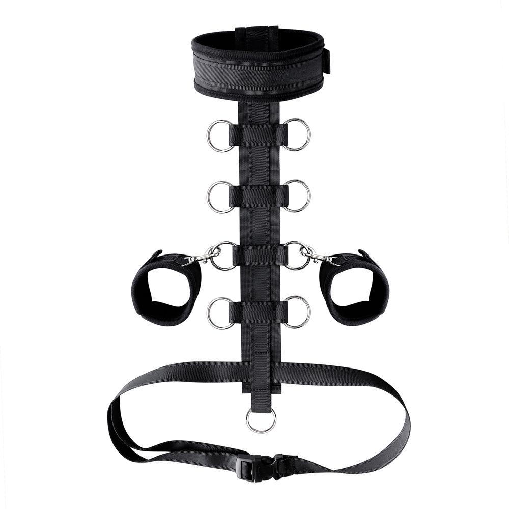 Adult Bondage Restraint Set: Backhand Strap, Handcuffs, Collar - Perfect for Flirty Couples