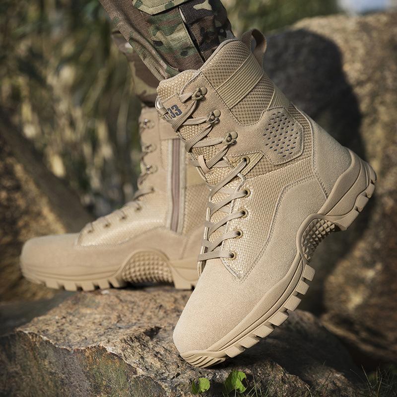 Military Fans Outdoor Combat Boots Outdoor Hiking Shoes High Quality High Top Tactical Boots Desert Boots Security Shoes