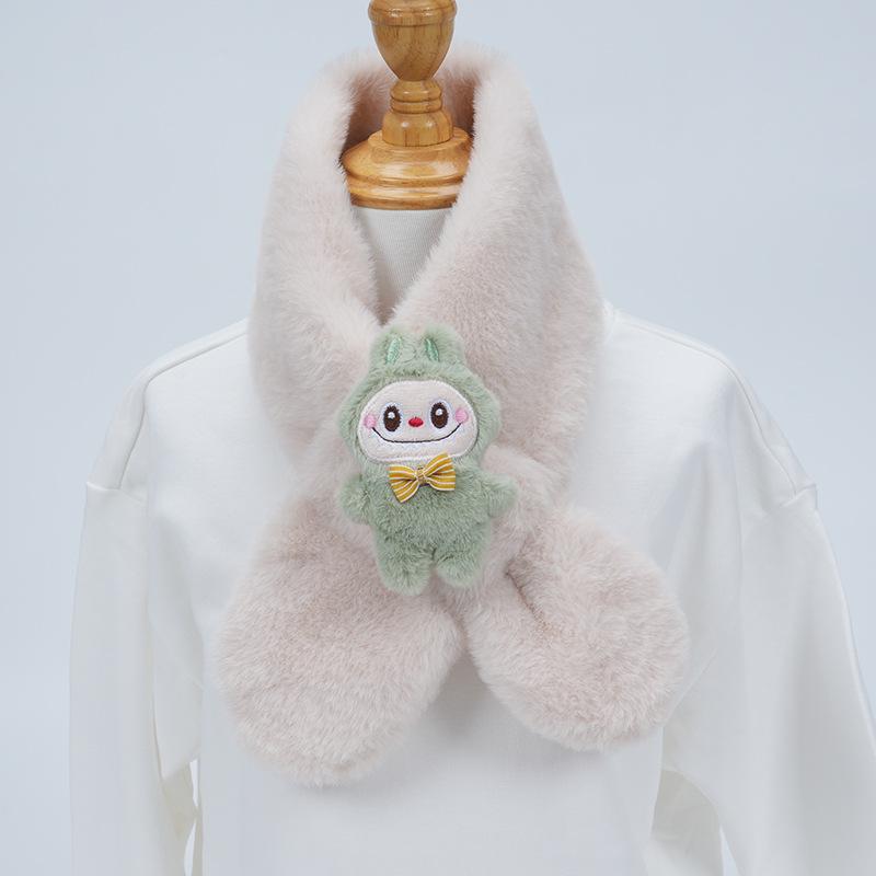 Plüsch-Winter-Schal im koreanischen Stil, Süßer und warmer Nackenschutz für Mädchen und Schülerinnen
