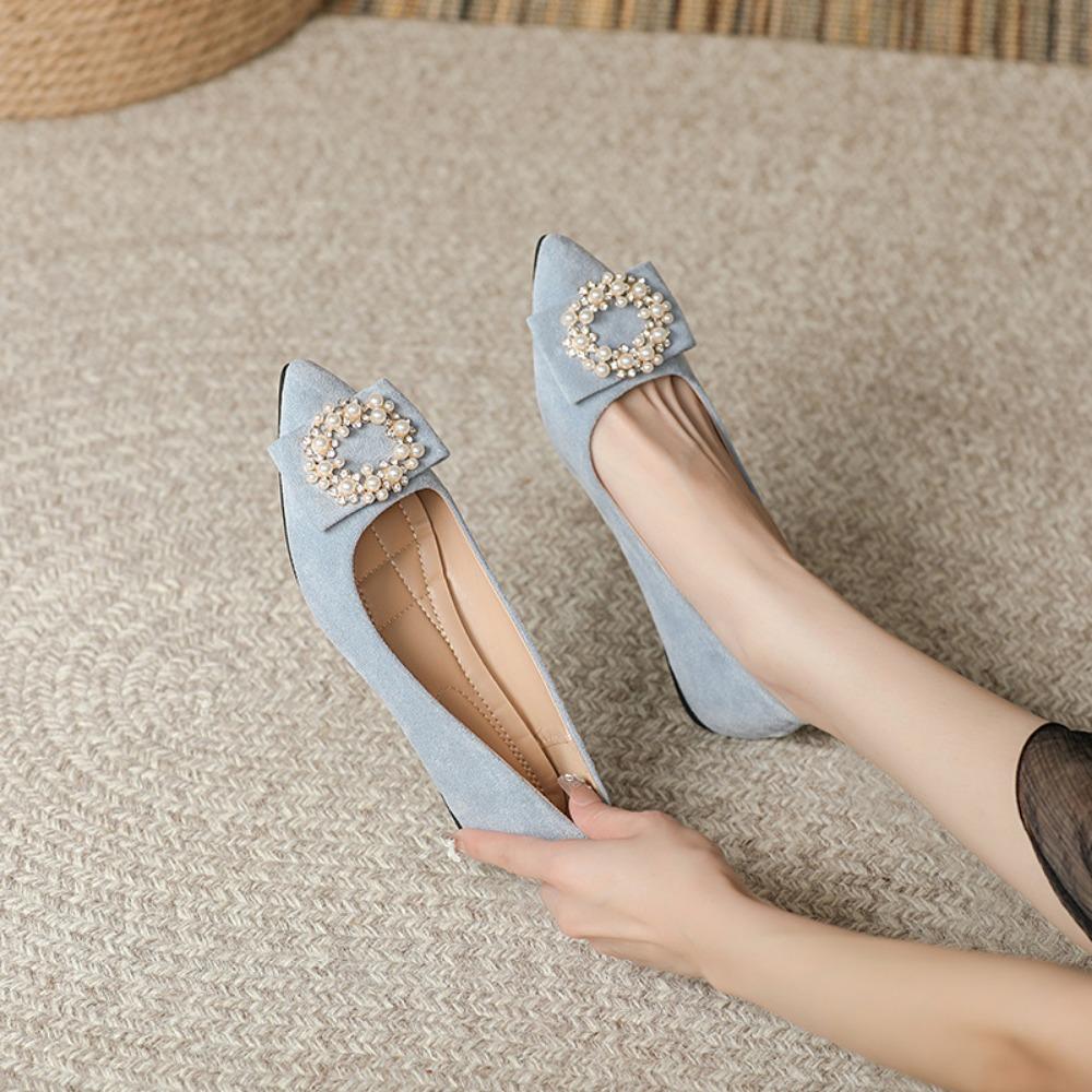 Fashion Women's Flat Shoes Spring Summer Pointed Womens Shoe New Shallow Mouth Single Shoe Womens Work Shoes Comfortable for Work Flats