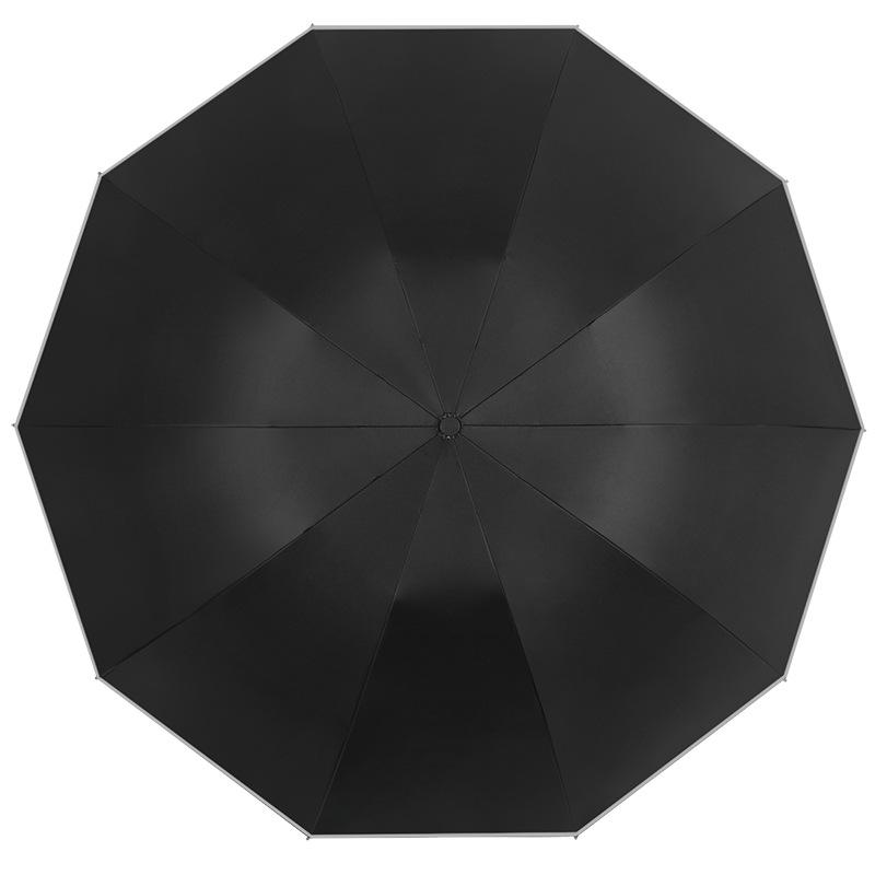 Fully automatic 10-bone creative led umbrella flashlight reverse umbrella hemming reflective strip umbrella can be added