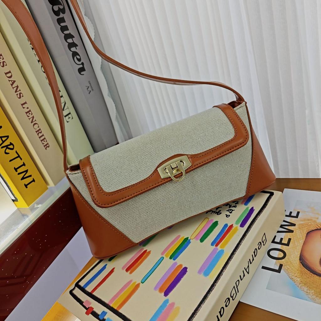 Bag Women'S Versatile French Retro Shoulder Crossbody Bag Light Luxury Niche French Underarm Bag French Stick Bag