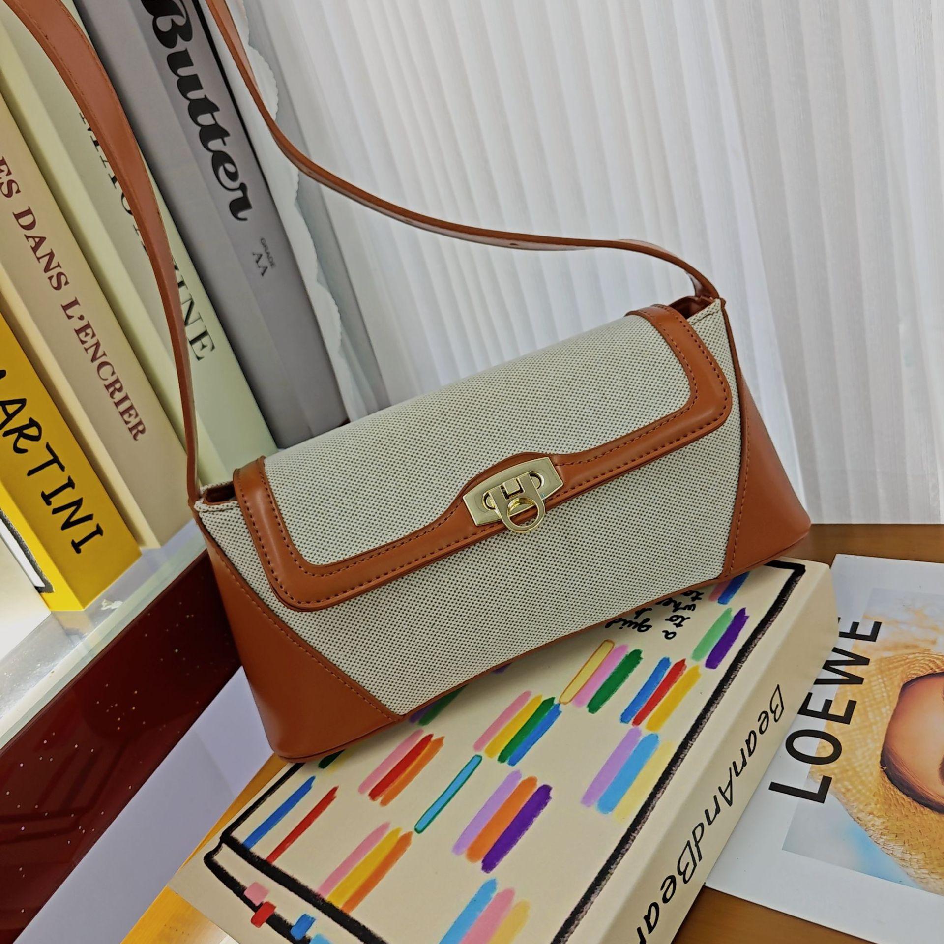 Сумка Женская Универсальная Французская Ретро Сумка Через Плечо Сумка На Плечо Легкая Роскошь Нишевая Французская Сумка Под Мышку Сумка-Багет коричневый