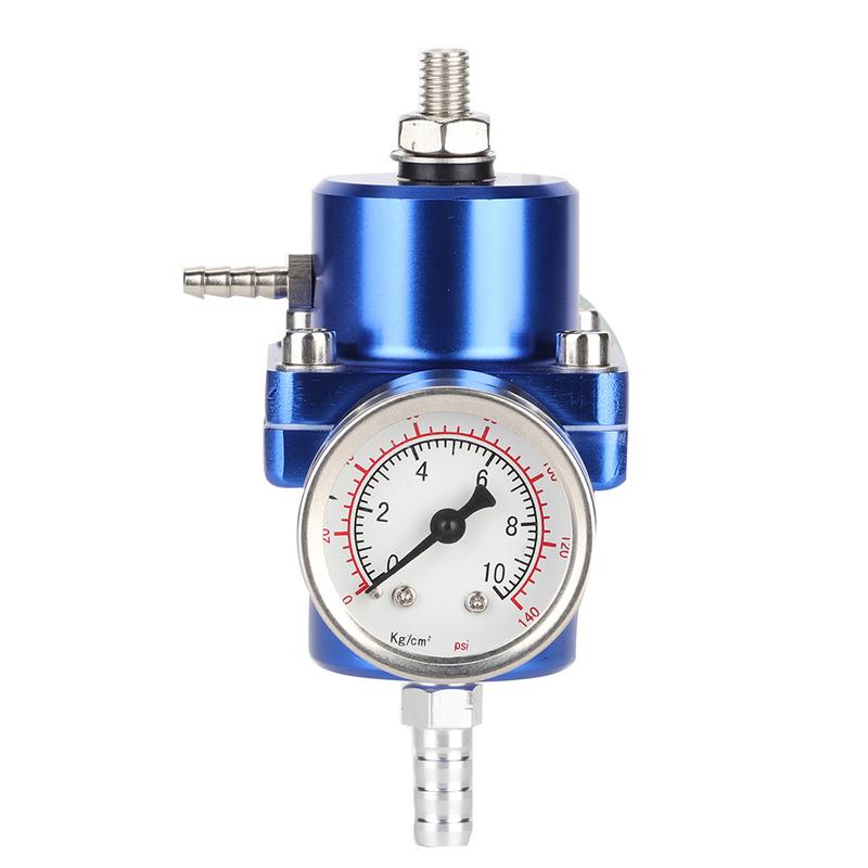 Regulowany regulator ciśnienia paliwa FPR ze stopu aluminium Uniwersalny regulator ciśnienia paliwa FPR z wężem i manometrem 0‑140psi Regulowany regulator ciśnienia FPR