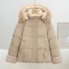 Winter new women's fashion big fur collar down cotton clothes with detachable sleeves and cotton-padded coats on both sides