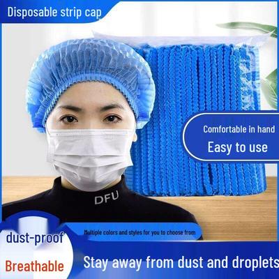 Blue Aseptic Disposable Non-Woven Dustproof Breathable Work Cap