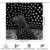 Modern Polka Dot Dog Shower Curtain For Bathroom Decor Black White Print With Optical Illusion Design (180 X 240 Cm)