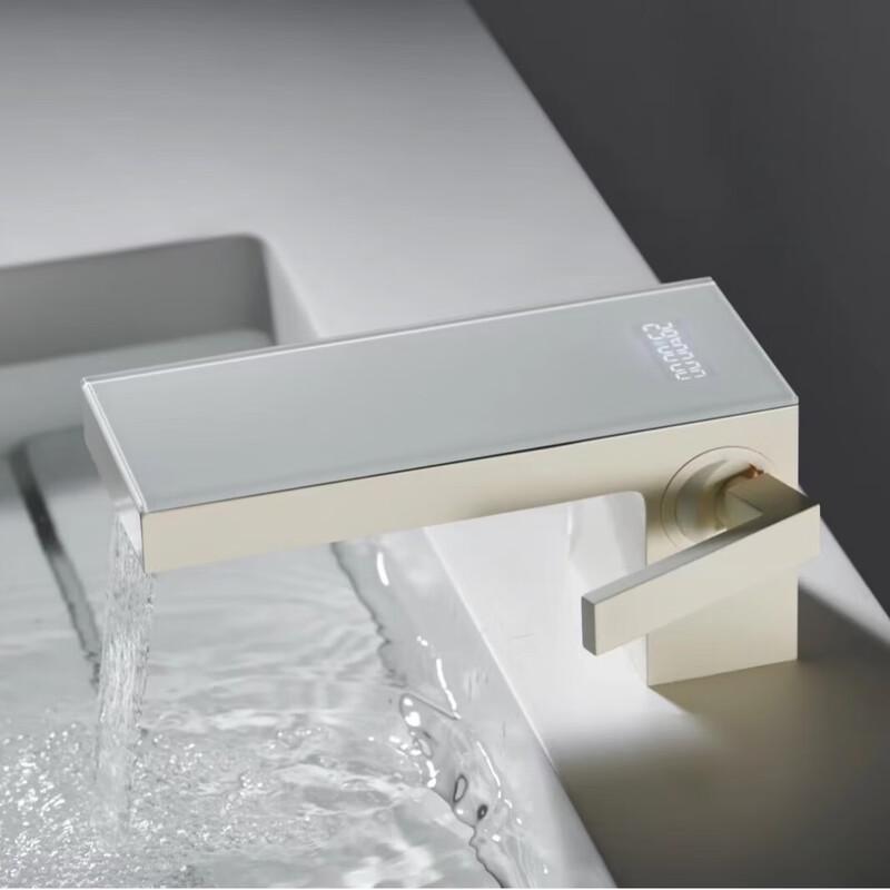 Copper Waterfall Digital Display Basin Faucet