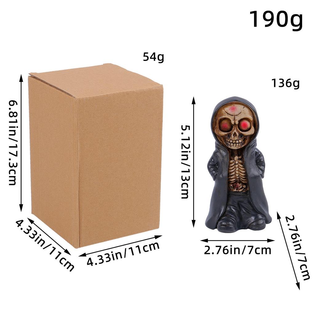 Halloween Standing Skull Man Ornament, Creative Ghost Festival Horror Mask Man Resin Craft Ornament
