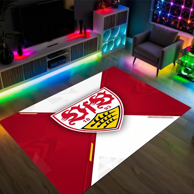 VfB Stuttgart Design Crystal Velvet Carpet Cozy Non?Slip Printed Rug For Bedroom Living Room Entrance