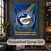 Personalisierte Wandtapisserie, Parramatta Eels Benutzerdefinierter Text, Weiche Stoff-Wandkunst Für Innenraumdekoration