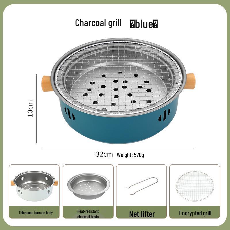 

Круглый угольный гриль и ростер для кемпинга на открытом воздухе и домашнего использования