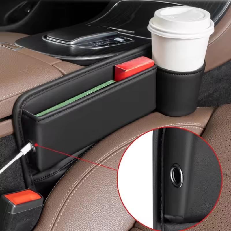 Universal Car Seat Gap Filler Leak-proof Storage Bag Cup Holder Leather Seat Slot Multifunction Organizer Box Car Interior Parts