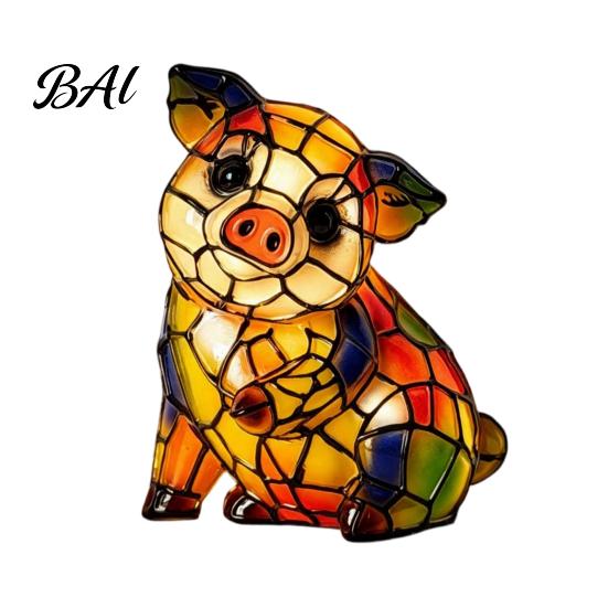 Unique Animal Shaped Desk Light Vintage Stained Glass Style Lamp, Cute Night Light, Decorative Cozy Warm for Reading Lamp Bedroom Bedside Kids