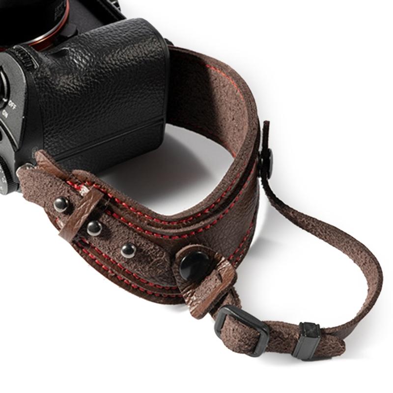 Camera Leather Wrist Strap DSLR Hand Belt Holder Shockproof Strap Waterproof Quick Release Strap Wristband for Camera