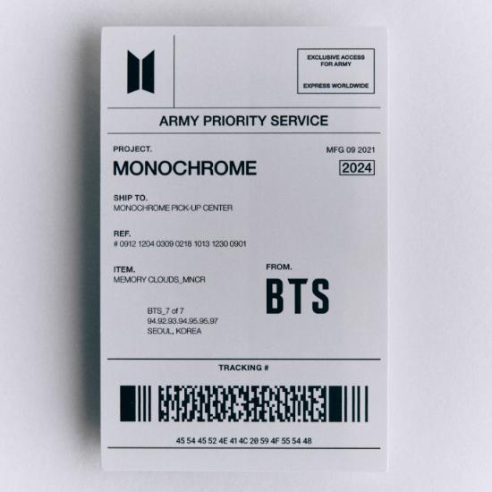BTS Set di adesivi MONOCROMATICI
