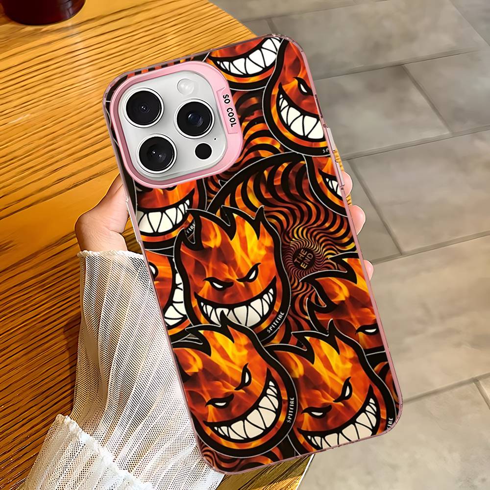 S-Spit F-Fires Logo Phone Case For iPhone 16 15 14 13 12 11 Pro Max 17 Plus Colorful Cover