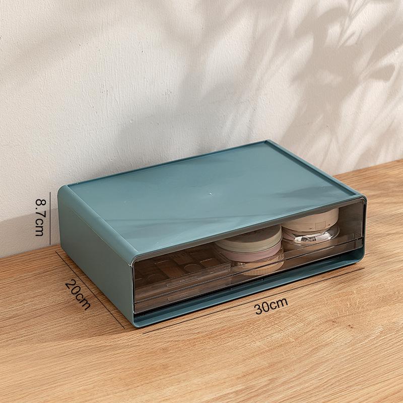 Transparent Desktop Cosmetics Organizer with Drawers for Lipsticks, Skincare, Makeup Brushes, and Masks