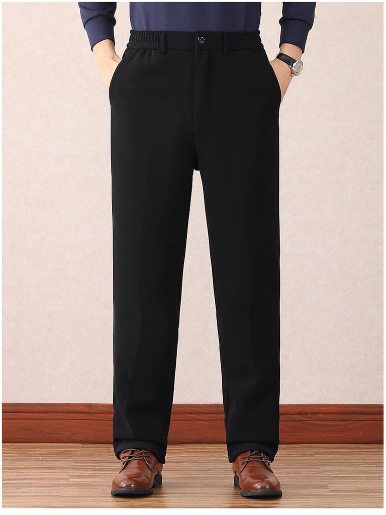 Men's Winter Warm Fleece Pants for Middle-aged and Elderly