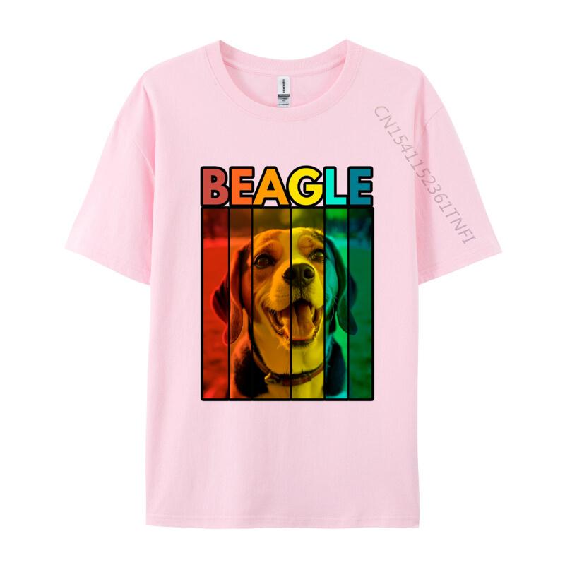 Vibrant Beagle Retro Tshirt Men T Shirts Graphic Tee Shirts Leisure Plus Size Cotton Tops Comfortable