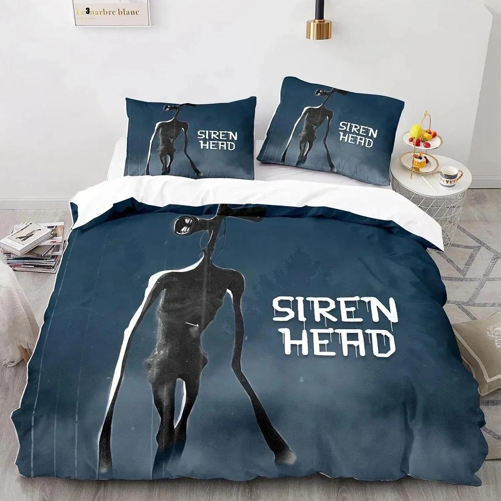 3D Print Siren Head Bedding Set Duvet Cover Sheet Printed Bed Set Pillowcase Bed Full Queen King Size Comforter Bedroom