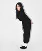 BORN TO WIN W Silver B Crop Sweatshirts [Black]
