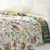 Four-layer Gauze Towel Quilt, 100% Cotton, Double-sided Blanket, Rustic Style