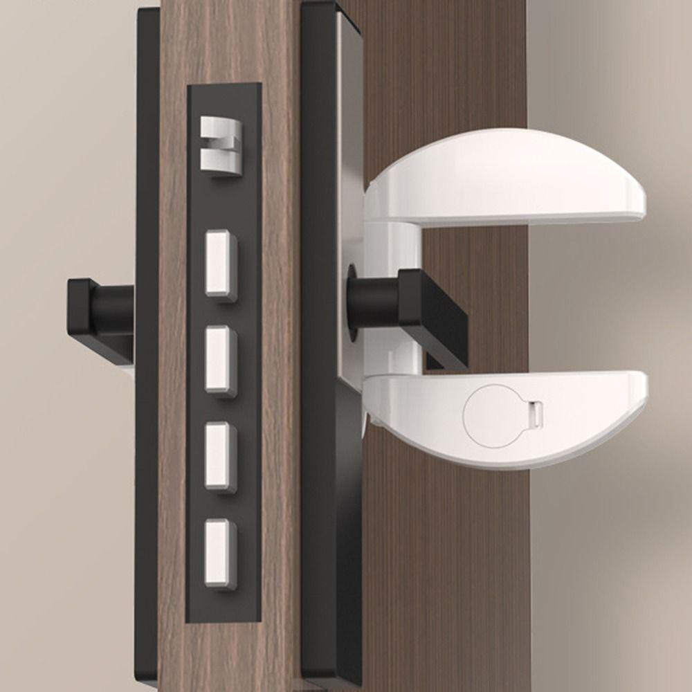 

Childproof Door Lever Lock White Child Protection Locks Baby Safety Door Lock Home with Intelligent Alarm