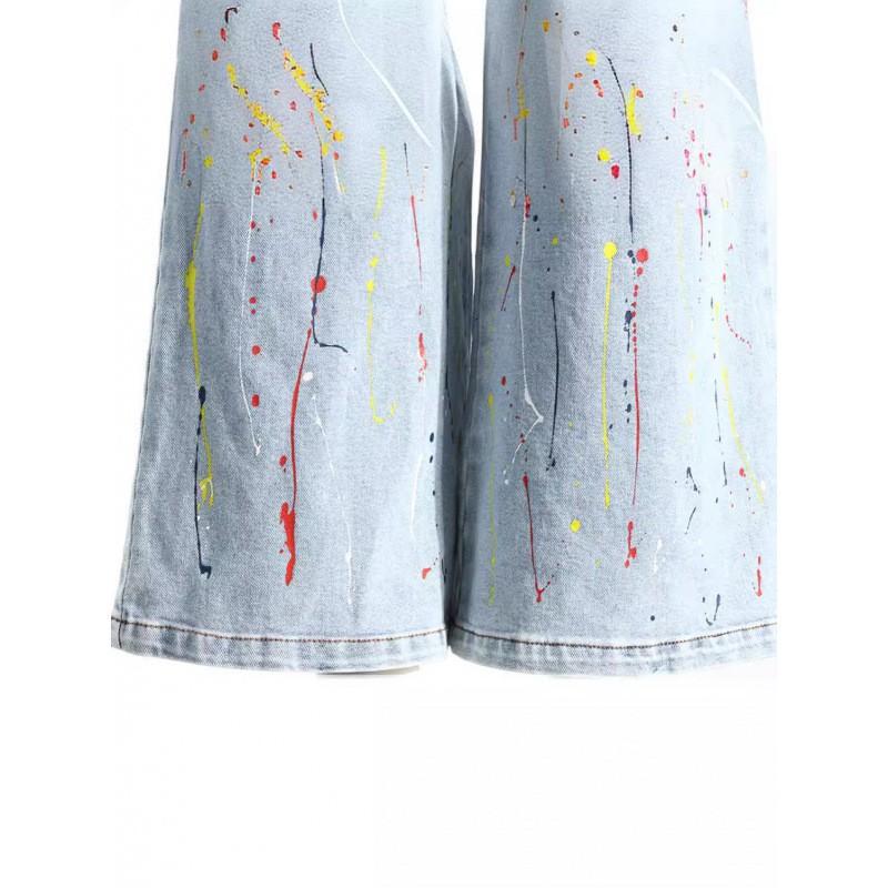 High-Waisted Distressed Patchwork Denim Jeans Women Slim Fit Straight To Flared Leg Streetwear Style