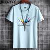 BITCED Cotton Short Sleeve T-shirt Men's Fashion Loose Half Sleeve Shirt Printed Compassionate Shirt