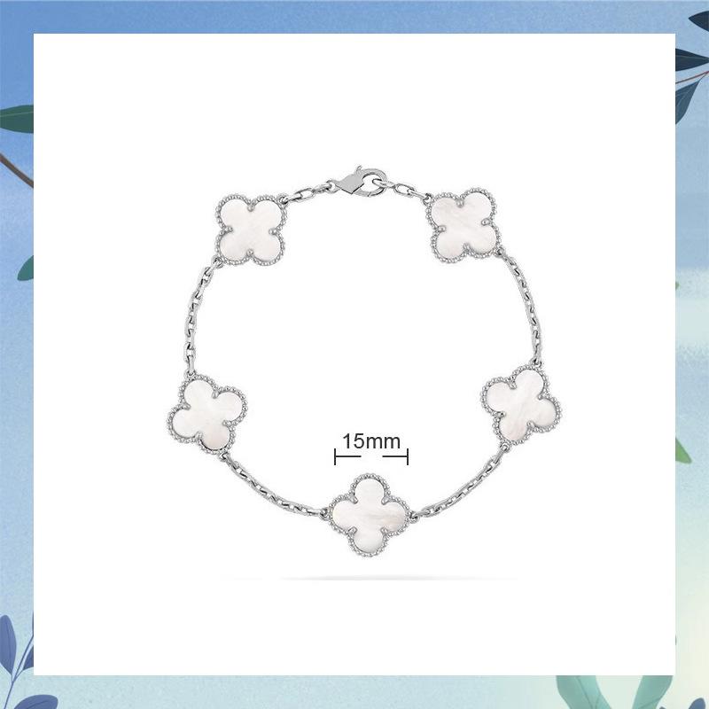 Clover Bracelet CNC Buckle Thick Chain Rose Gold Red Agate Black Agate Lucky Bracelet for Women