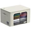 Stackable Foldable Storage Bins with Dividers Clear Window Dual Zipper Handles Clothing Linens Organizing Seasonal Wear