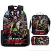 Cartoon-Rucksack-Set 3 Teile Leichte Schultasche für Mittelschüler Umhängetasche