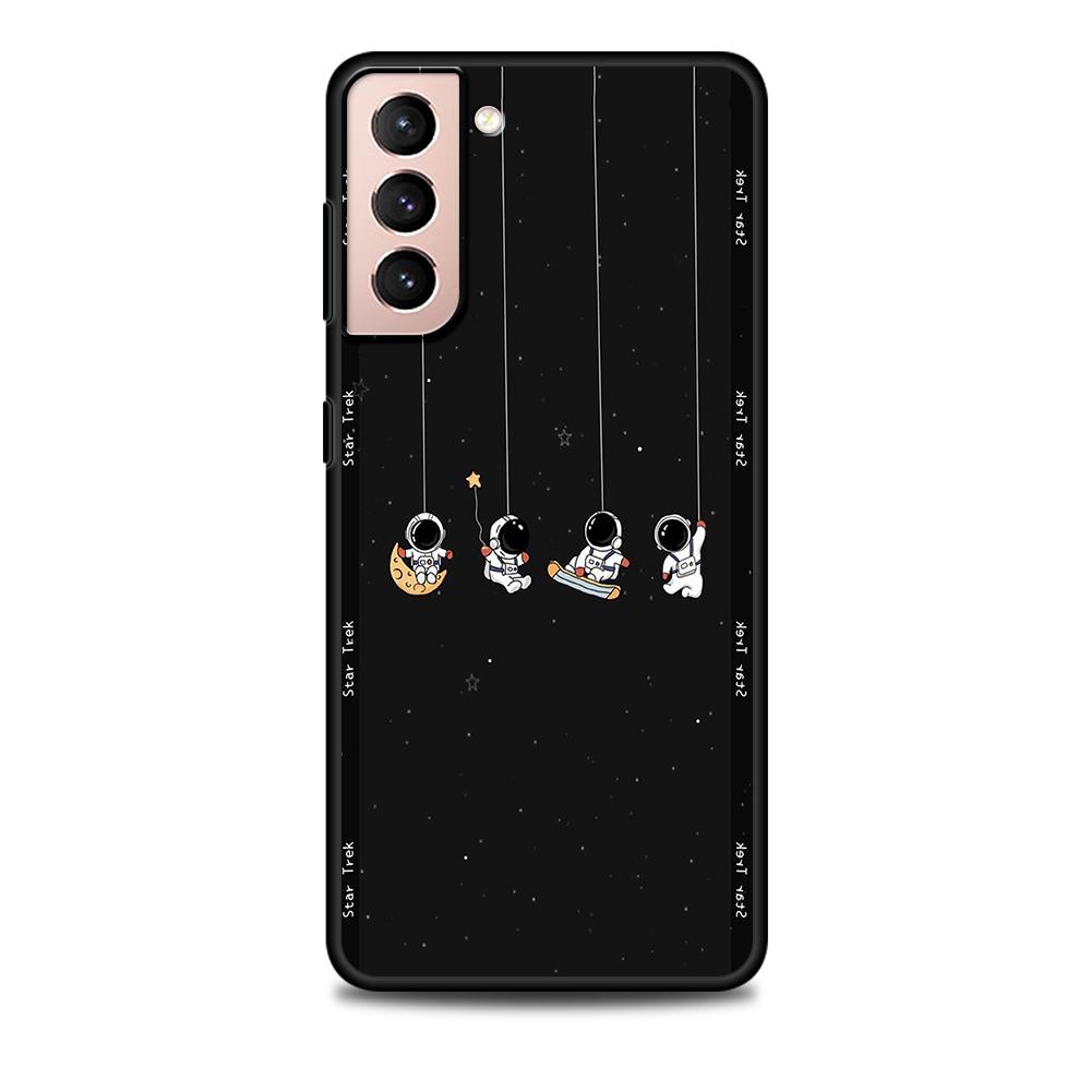 Прозрачный чехол «Астронавт» для Samsung Galaxy S22 Ultra Чехол для телефона S21 S20 FE S10 S9 S8 Plus S10e S7 Edge Черный Мягкий силикон Samsung S22 5G