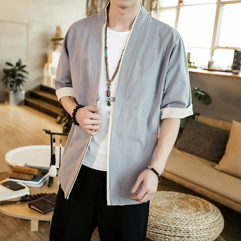 Men's Lightweight Shirt Open Cardigan Yukata