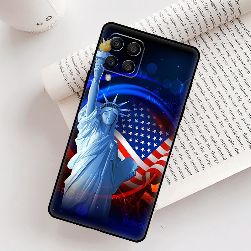 America Flag Statue of Liberty Case For Samsung Galaxy M21 M31 M13 M33 M53 M15 M35 M55 M16 M36 M56 M12 M32 M52 M14 M34 M54
