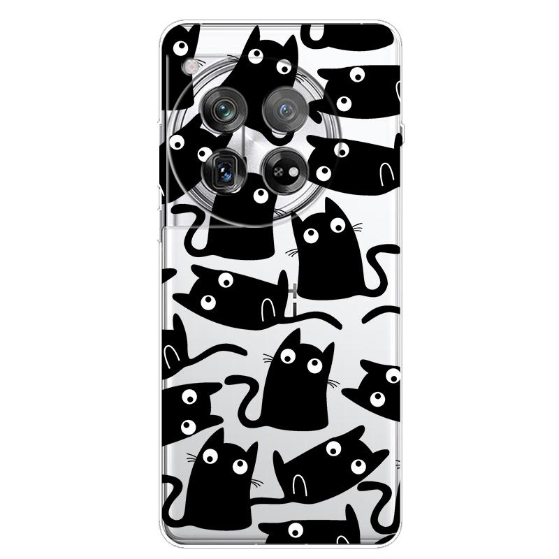 For OnePlus 12 Case 12R 5G Flower Clear TPU Soft Silicone Transparent Back Case for One plus 12R Cover on for Oneplus12 5G Coque
