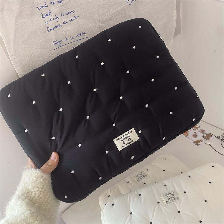 Tablet Bag Liner Bag New Embroidery Dot Notebook Storage Bag Female