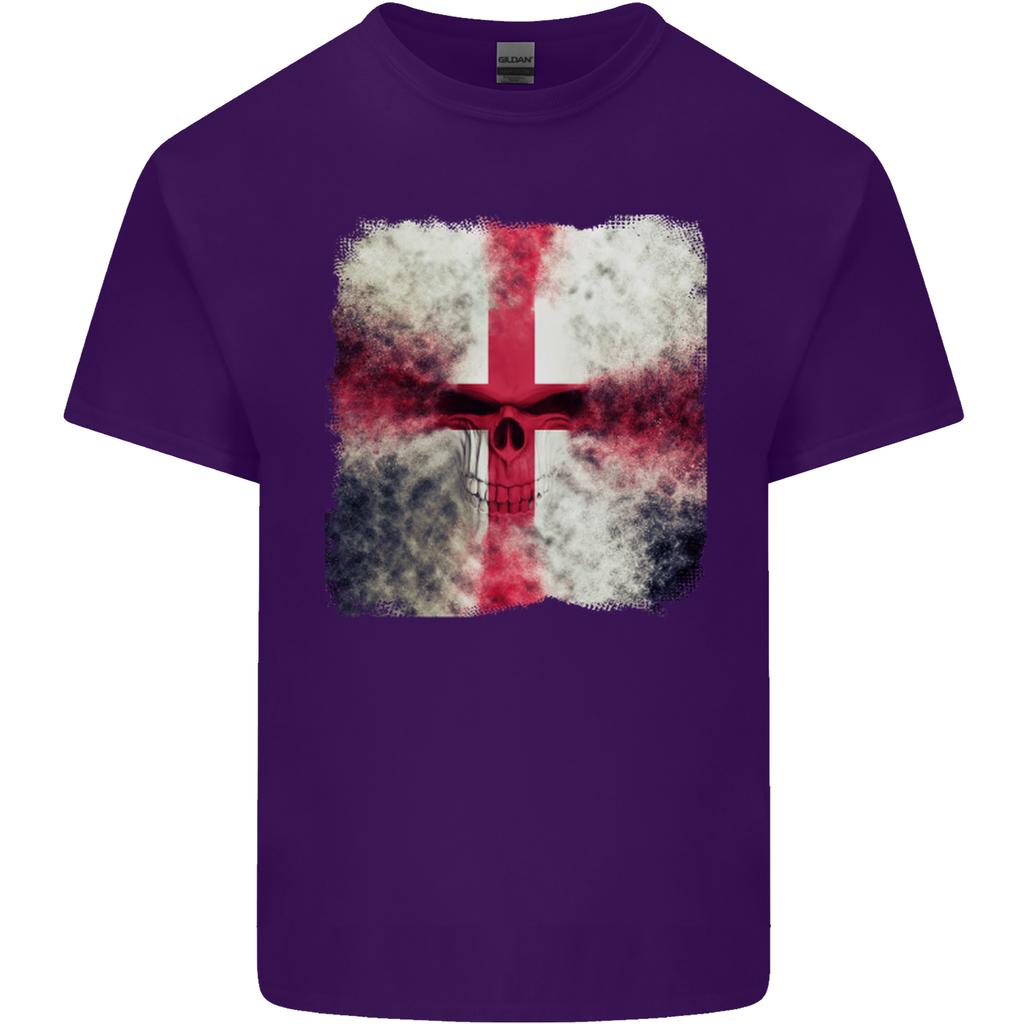 Dissolving England Flag St Georges Skull Unisexs Light Cotton Tshirt