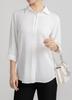 Shirt Blouse Sleeves Soft Dress Shirt Loose Fit Large Size No Iron Office Casual Fashion Commuting Everyday Highly Breathable White M [SPRING SEAON]
