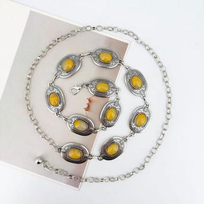 Elegante Türkis-Inlay-Taillenkette - Vielseitiger Luxusgürtel für Damen